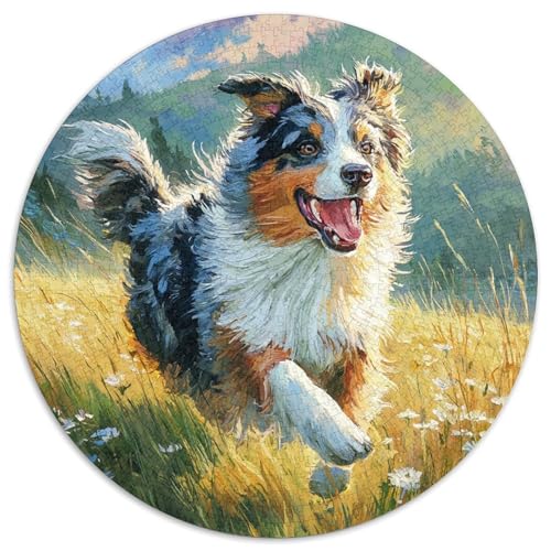 Haustierhund Puzzle 1000 Teile Rund Puzzles Erwachsene Und Kinder Lernspiel Rätsel Teiliges Clevere Voller Größe Geschenk Poster Game 1000pcs (67.5x67.5cm) von RTTASVLZX