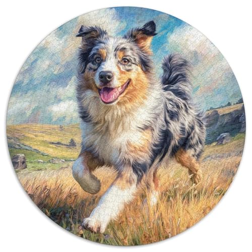 Haustierhund Puzzle 1000 Teile Rund Puzzles Erwachsene Und Kinder Lernspiel Rätsel Teiliges Clevere Voller Größe Geschenk Poster Game 1000pcs (67.5x67.5cm) von RTTASVLZX
