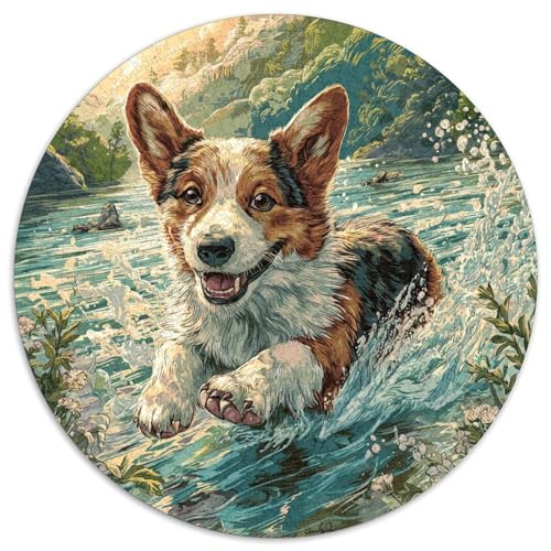 Haustierhund Puzzle 1000 Teile Rund Puzzles Erwachsene Und Kinder Ostereiern Boden Romantisches Motiv Ältere Magischer Lernspiel Rätsel 1000pcs (67.5x67.5cm) von RTTASVLZX