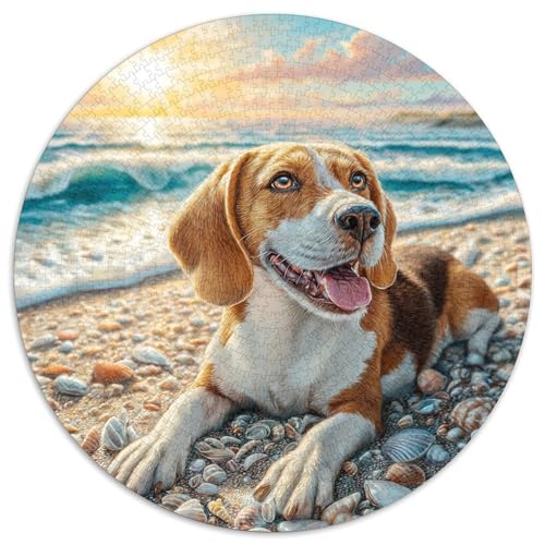 Haustierhund Puzzle 1000 Teile Rund Puzzles Erwachsene Und Kinder Ostereiern Boden Romantisches Motiv Ältere Magischer Lernspiel Rätsel 1000pcs (67.5x67.5cm) von RTTASVLZX