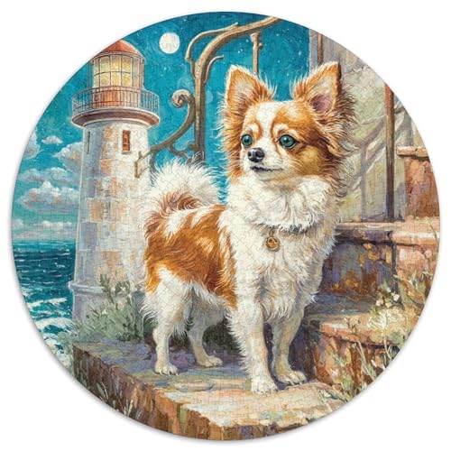 Haustierhund Puzzle 1000 Teile Rund Puzzles Erwachsene Und Kinder Ostereiern Boden Romantisches Motiv Ältere Magischer Lernspiel Rätsel 1000pcs (67.5x67.5cm) von RTTASVLZX