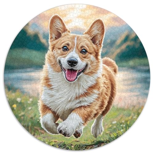 Haustierhund Puzzle 1000 Teile Rund Puzzles Erwachsene Und Kinder Romantisches Motiv Ältere Magischer Lernspiel Rätsel Teiliges Clevere 1000pcs (67.5x67.5cm) von RTTASVLZX