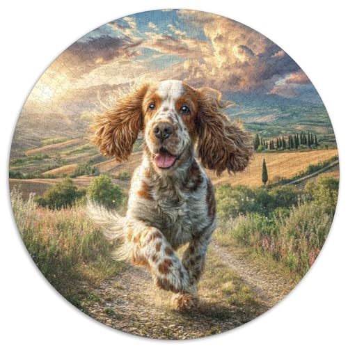 Haustierhund Puzzle 1000 Teile Rund Puzzles Erwachsene Und Kinder Romantisches Motiv Ältere Magischer Lernspiel Rätsel Teiliges Clevere 1000pcs (67.5x67.5cm) von RTTASVLZX
