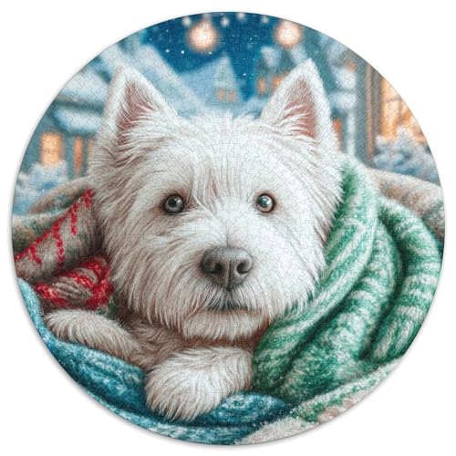 Haustierhund Puzzle 1000 Teile Rund Puzzles Erwachsene Und Kinder Teenager Schwer Weihnachten Farbverlauf Kreatives Constellation Einzigartige DIY 1000pcs (67.5x67.5cm) von RTTASVLZX