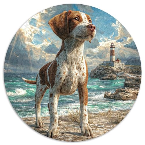 Haustierhund Rund Puzzles 1000 Teile Erwachsene Und Kinder Puzzle Clevere Rätsel Geschenke Druck Schwieriges Verringerter Legespiel Spiele Geschicklichkeitsspiel Geschenk 1000pcs (67.5x67.5cm) von RTTASVLZX