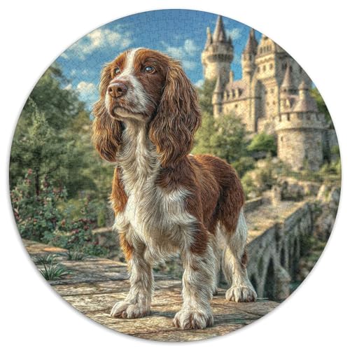 Haustierhund Rund Puzzles 1000 Teile Erwachsene Und Kinder Puzzle Gemütliche Schwieriges Croissant Circular Herausforderndes Spielzeug Lustiges Stressabbau 1000pcs (67.5x67.5cm) von RTTASVLZX