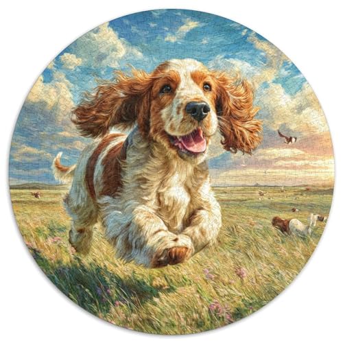 Haustierhund Rund Puzzles 1000 Teile Erwachsene Und Kinder Puzzle Gemütliche Schwieriges Croissant Circular Herausforderndes Spielzeug Lustiges Stressabbau 1000pcs (67.5x67.5cm) von RTTASVLZX