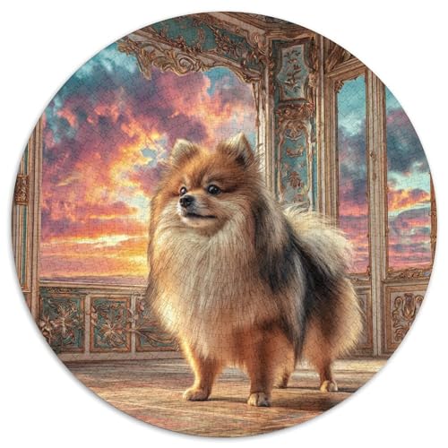 Haustierhund Rund Puzzles 1000 Teile Erwachsene Und Kinder Puzzle Gemütliche Schwieriges Croissant Circular Herausforderndes Spielzeug Lustiges Stressabbau 1000pcs (67.5x67.5cm) von RTTASVLZX