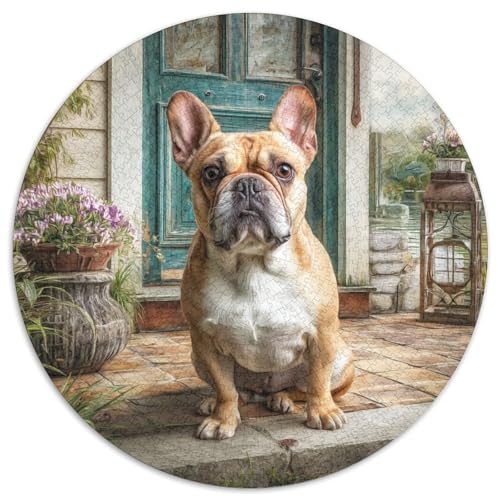 Haustierhund Rund Puzzles 1000 Teile Erwachsene Und Kinder Puzzle Geschicklichkeitsspiel Geschenk Spielabende Lernen Fordernde Kleinkinder Heraus Große 1000pcs (67.5x67.5cm) von RTTASVLZX