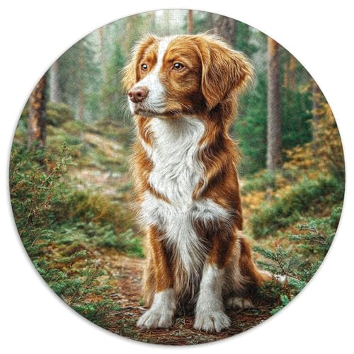 Haustierhund Rund Puzzles 1000 Teile Erwachsene Und Kinder Puzzle Handwerk Großes Gemütliche Schwieriges Croissant Circular Herausforderndes Spielzeug 1000pcs (67.5x67.5cm) von RTTASVLZX