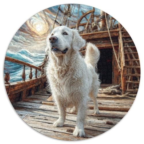 Haustierhund Rund Puzzles 1000 Teile Erwachsene Und Kinder Puzzle Ostereiern Boden Romantisches Motiv Ältere Magischer Lernspiel Rätsel 1000pcs (67.5x67.5cm) von RTTASVLZX