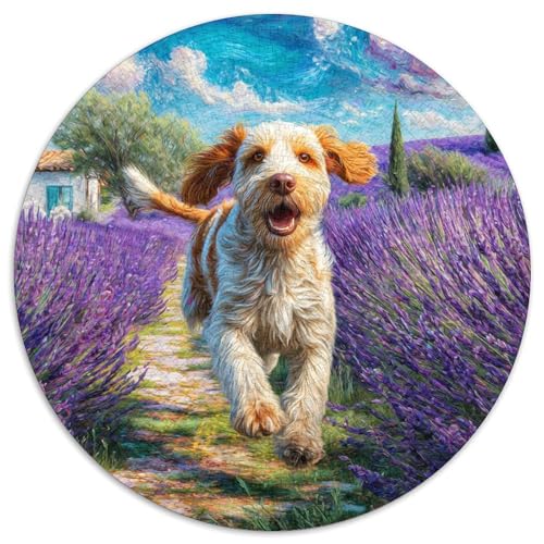 Haustierhund Rund Puzzles 1000 Teile Erwachsene Und Kinder Puzzle Ostereiern Boden Romantisches Motiv Ältere Magischer Lernspiel Rätsel 1000pcs (67.5x67.5cm) von RTTASVLZX