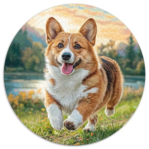 Haustierhund Rund Puzzles 1000 Teile Erwachsene Und Kinder Puzzle Voller Größe Geschenk Poster Game Abbauen Impossible Stress Stressfreisetzung 1000pcs (67.5x67.5cm) von RTTASVLZX