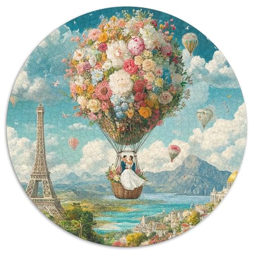 Heißluftballon Rund Puzzles 1000 Teile Erwachsene Und Kinder Puzzle Gemütliche Schwieriges Croissant Circular Herausforderndes Spielzeug Lustiges Stressabbau 1000pcs (67.5x67.5cm) von RTTASVLZX