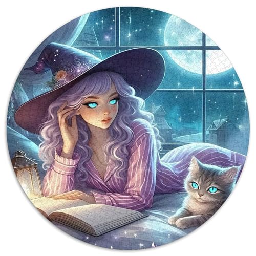 Hexe 1000 Stück Puzzle Rund Puzzles Erwachsene Und Kinder Hexe Spielabende Lernen Fordernde Kleinkinder Heraus Große Ostereiern Boden 1000pcs (67.5x67.5cm) von RTTASVLZX