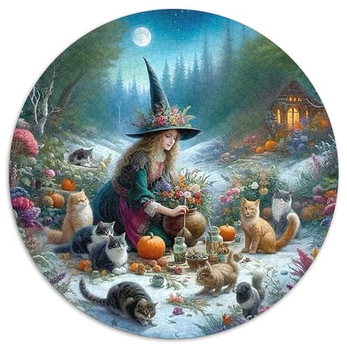 Hexe Rund Puzzles 1000 Teile Erwachsene Und Kinder Puzzle Hexe Abbauen Impossible Stress Stressfreisetzung Anspruchsvoll Kreative Heimdekoration Pädagogisches 1000pcs (67.5x67.5cm) e> von RTTASVLZX