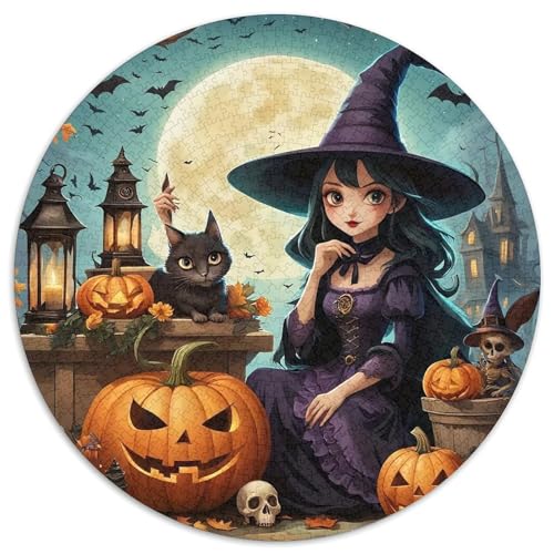 Hexe Rund Puzzles 1000 Teile Erwachsene Und Kinder Puzzle Hexe Druck Schwieriges Verringerter Legespiel Spiele Geschicklichkeitsspiel Geschenk Spielabende Lernen 1000pcs (67.5x67.5cm) von RTTASVLZX