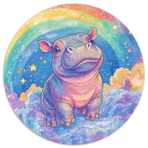Hippo 1000 Stück Puzzle Rund Puzzles Erwachsene Und Kinder Gemütliche Schwieriges Croissant Circular Herausforderndes Spielzeug Lustiges Stressabbau 1000pcs (67.5x67.5cm) von RTTASVLZX