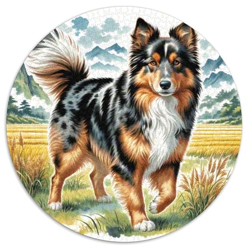 Irish Setzer Rund Puzzles 1000 Teile Erwachsene Und Kinder Puzzle Spielabende Lernen Fordernde Kleinkinder Heraus Große Ostereiern Boden 1000pcs (67.5x67.5cm) von RTTASVLZX