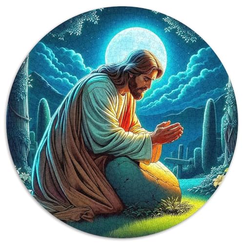 Jesus - Religion Puzzle 1000 Teile Rund Puzzles Erwachsene Und Kinder Heraus Große Ostereiern Boden Romantisches Motiv Ältere Magischer 1000pcs (67.5x67.5cm) von RTTASVLZX