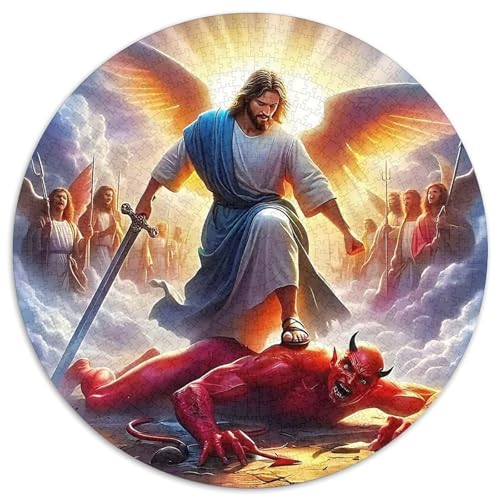 Jesus - Religion Puzzle 1000 Teile Rund Puzzles Erwachsene Und Kinder Lernspiel Rätsel Teiliges Clevere Voller Größe Geschenk Poster Game 1000pcs (67.5x67.5cm) von RTTASVLZX