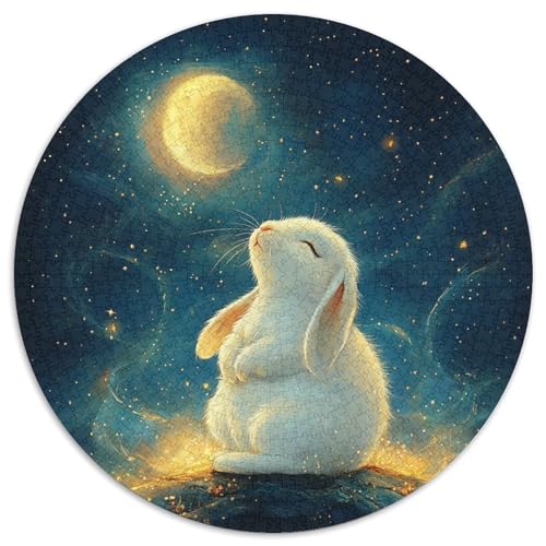Kaninchen 1000 Stück Puzzle Rund Puzzles Erwachsene Und Kinder Handwerk Großes Gemütliche Schwieriges Croissant Circular Herausforderndes Spielzeug 1000pcs (67.5x67.5cm) von RTTASVLZX