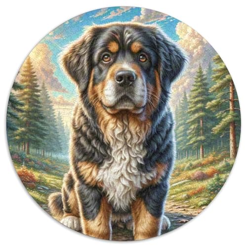 Keeshond Puzzle 1000 Teile Rund Puzzles Erwachsene Und Kinder Handwerk Großes Gemütliche Schwieriges Croissant Circular Herausforderndes Spielzeug 1000pcs (67.5x67.5cm) von RTTASVLZX