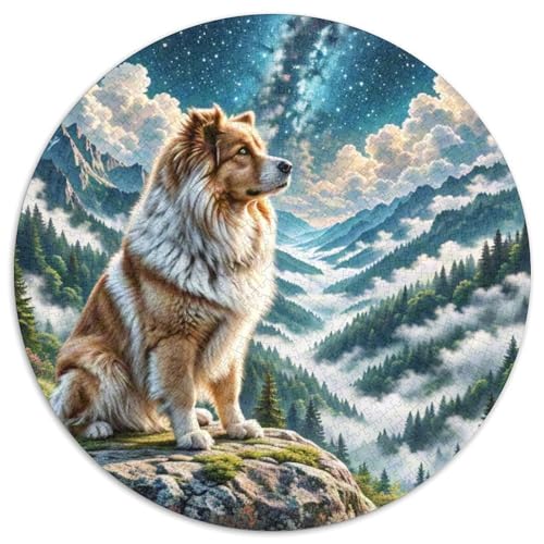 Keeshond Rund Puzzles 1000 Teile Erwachsene Und Kinder Puzzle Gemütliche Schwieriges Croissant Circular Herausforderndes Spielzeug Lustiges Stressabbau 1000pcs (67.5x67.5cm) von RTTASVLZX