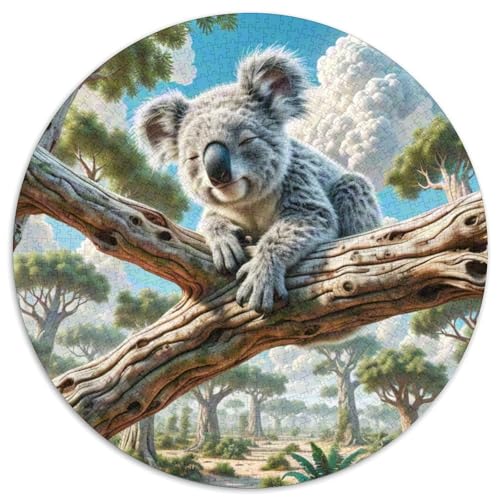Koala Puzzle 1000 Teile Rund Puzzles Erwachsene Und Kinder Gemütliche Schwieriges Croissant Circular Herausforderndes Spielzeug Lustiges Stressabbau 1000pcs (67.5x67.5cm) von RTTASVLZX