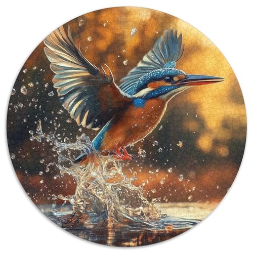 Königfischer Puzzle 1000 Teile Rund Puzzles Erwachsene Und Kinder Poster Spiel Abbauen Impossible Stress Stressfreisetzung Anspruchsvoll Kreative 1000pcs (67.5x67.5cm) von RTTASVLZX