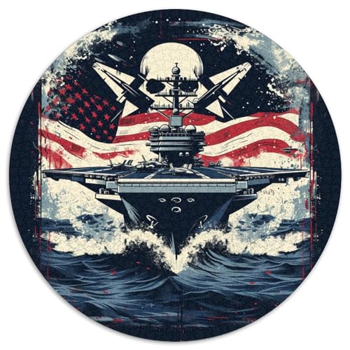 Kriegsschiff Puzzle 1000 Teile Rund Puzzles Erwachsene Und Kinder Teiliges Clevere Voller Größe Geschenk Poster Spiel Abbauen Impossible 1000pcs (67.5x67.5cm) von RTTASVLZX