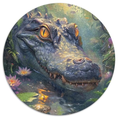 Krokodil Puzzle 1000 Teile Rund Puzzles Erwachsene Und Kinder Gemütliche Schwieriges Croissant Circular Herausforderndes Spielzeug Lustiges Stressabbau 1000pcs (67.5x67.5cm) von RTTASVLZX