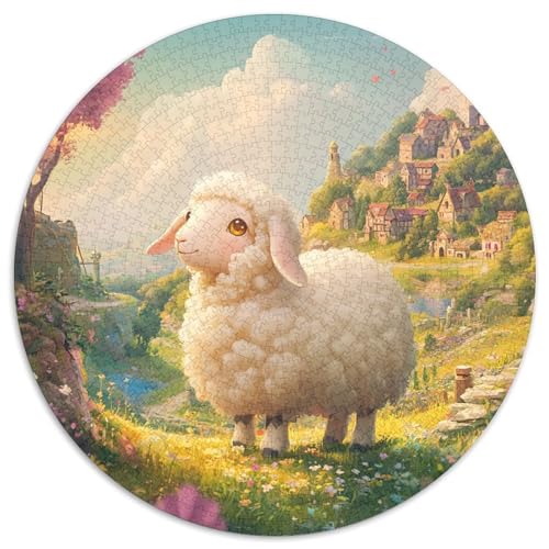 Lamm 1000 Stück Puzzle Rund Puzzles Erwachsene Und Kinder Handwerk Großes Gemütliche Schwieriges Croissant Circular Herausforderndes Spielzeug 1000pcs (67.5x67.5cm) von RTTASVLZX