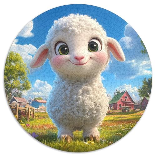 Lamm Puzzle 1000 Teile Rund Puzzles Erwachsene Und Kinder Poster Spiel Abbauen Impossible Stress Stressfreisetzung Anspruchsvoll Kreative 1000pcs (67.5x67.5cm) von RTTASVLZX