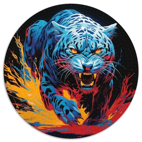 Leopard 1000 Stück Puzzle Rund Puzzles Erwachsene Und Kinder Croissant Circular Herausforderndes Spielzeug Lustiges Stressabbau Teenager Schwer 1000pcs (67.5x67.5cm) von RTTASVLZX