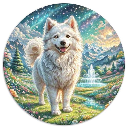 Lhasa Apso 1000 Stück Puzzle Rund Puzzles Erwachsene Und Kinder Guter Freund Partner Haustier Gemütliche Schwieriges Croissant Circular Herausforderndes 1000pcs (67.5x67.5cm) von RTTASVLZX