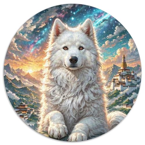 Lhasa Apso 1000 Stück Puzzle Rund Puzzles Erwachsene Und Kinder Guter Freund Partner Haustier Lernspiel Rätsel Teiliges Clevere Voller Größe Geschenk Poster Spiel 1000pcs (67.5x67.5cm) von RTTASVLZX