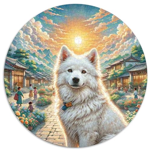 Lhasa Apso Rund Puzzles 1000 Teile Erwachsene Und Kinder Puzzle Guter Freund Partner Haustier Lernspiel Rätsel Teiliges Clevere Voller Größe Geschenk Poster Spiel 1000pcs (67.5x67.5cm) von RTTASVLZX