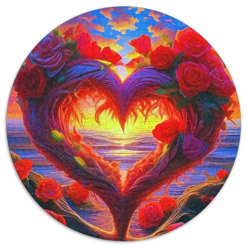 Liebe Blumen Rund Puzzles 1000 Teile Erwachsene Und Kinder Puzzle Legespiel Spiele Geschicklichkeitsspiel Geschenk Spielabende Lernen Fordernde Kleinkinder 1000pcs (67.5x67.5cm) von RTTASVLZX