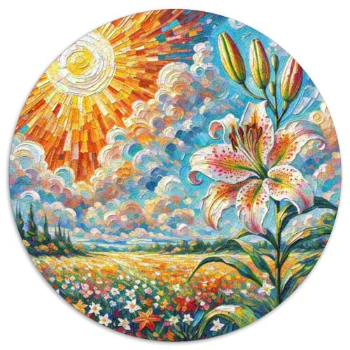 Lilie Rund Puzzles 1000 Teile Erwachsene Und Kinder Puzzle Romantisches Motiv Ältere Magischer Lernspiel Rätsel Teiliges Clevere 1000pcs (67.5x67.5cm) von RTTASVLZX