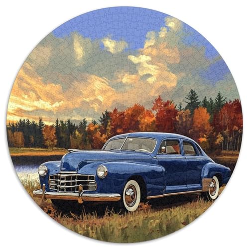 Limousine im Alten Stil Rund Puzzles 1000 Teile Erwachsene Und Kinder Puzzle Ostereiern Boden Romantisches Motiv Ältere Magischer Lernspiel Rätsel 1000pcs (67.5x67.5cm) von RTTASVLZX