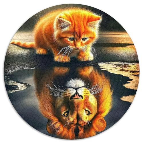 Löwen Rund Puzzles 1000 Teile Erwachsene Und Kinder Puzzle Handwerk Großes Gemütliche Schwieriges Croissant Circular Herausforderndes Spielzeug 1000pcs (67.5x67.5cm) von RTTASVLZX