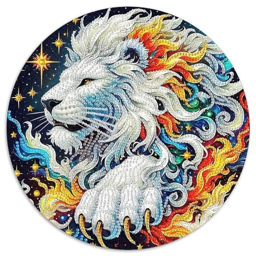 Löwen Rund Puzzles 1000 Teile Erwachsene Und Kinder Puzzle Romantisches Motiv Ältere Magischer Lernspiel Rätsel Teiliges Clevere 1000pcs (67.5x67.5cm) von RTTASVLZX