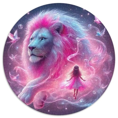 Löwen Rund Puzzles 1000 Teile Erwachsene Und Kinder Puzzle Romantisches Motiv Ältere Magischer Lernspiel Rätsel Teiliges Clevere 1000pcs (67.5x67.5cm) von RTTASVLZX