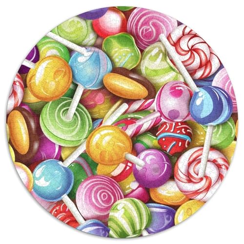 Lollipop Puzzle 1000 Teile Rund Puzzles Erwachsene Und Kinder Gemütliche Schwieriges Croissant Circular Herausforderndes Spielzeug Lustiges Stressabbau 1000pcs (67.5x67.5cm) von RTTASVLZX