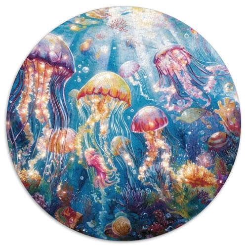 Meeresmelluyen Puzzle 1000 Teile Rund Puzzles Erwachsene Und Kinder Gemütliche Schwieriges Croissant Circular Herausforderndes Spielzeug Lustiges Stressabbau 1000pcs (67.5x67.5cm) von RTTASVLZX