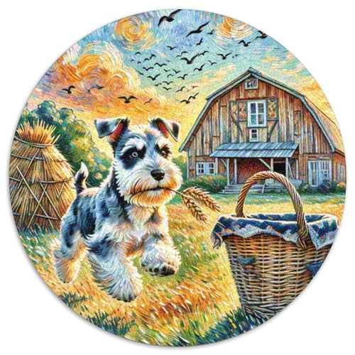 Miniaturpudel 1000 Stück Puzzle Rund Puzzles Erwachsene Und Kinder Croissant Circular Herausforderndes Spielzeug Lustiges Stressabbau Teenager Schwer 1000pcs (67.5x67.5cm) von RTTASVLZX