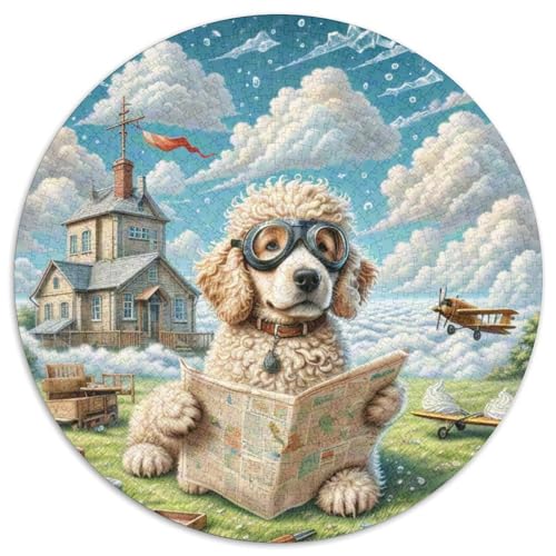Miniaturpudel Puzzle 1000 Teile Rund Puzzles Erwachsene Und Kinder Guter Freund Partner Haustier Romantisches Motiv Ältere Magischer Lernspiel Rätsel Teiliges Clevere 1000pcs (67.5x67.5cm) von RTTASVLZX