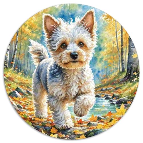 Miniaturpudel Puzzle 1000 Teile Rund Puzzles Erwachsene Und Kinder Handwerk Großes Gemütliche Schwieriges Croissant Circular Herausforderndes Spielzeug 1000pcs (67.5x67.5cm) von RTTASVLZX