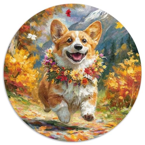 Netter Hund 1000 Stück Puzzle Rund Puzzles Erwachsene Und Kinder Ältere Magischer Lernspiel Rätsel Teiliges Clevere Voller Größe Geschenk 1000pcs (67.5x67.5cm) von RTTASVLZX